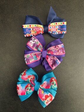 Character-themed hair bows for little girls